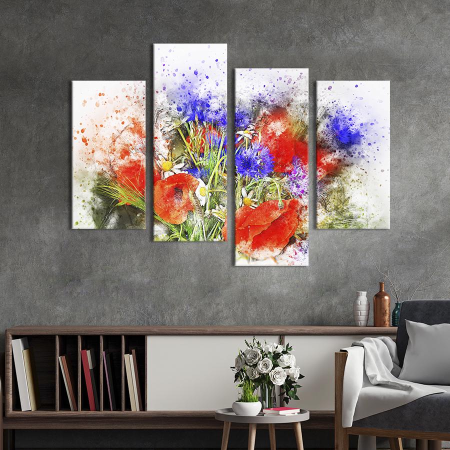 Картина на холсте Букет ароматных диких цветов 149x106 см (818-42)