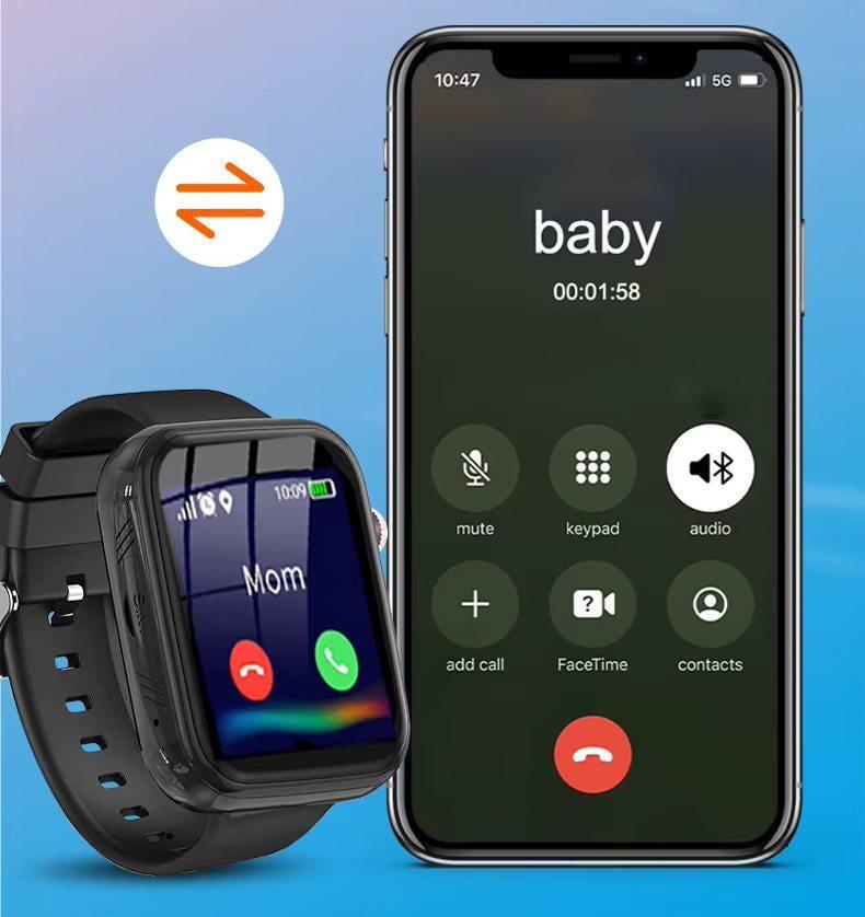 Дитячий смарт годинник 4G Lemfo T-02 з прослуховуванням, SIM-картою, відеодзвінками, GPS, текстовим та голосовим чатом та SOS Зелений (129332) - фото 8