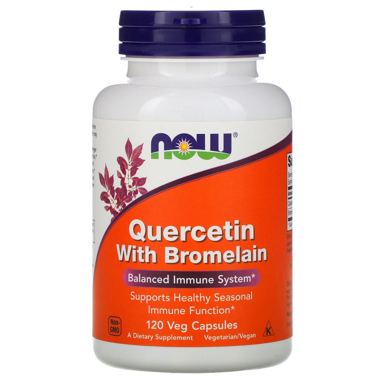 Кверцетин із бромелаїном Now Foods Quercetin with Bromelain баланс імунної системи 120 рослинних капс. (1392682462)