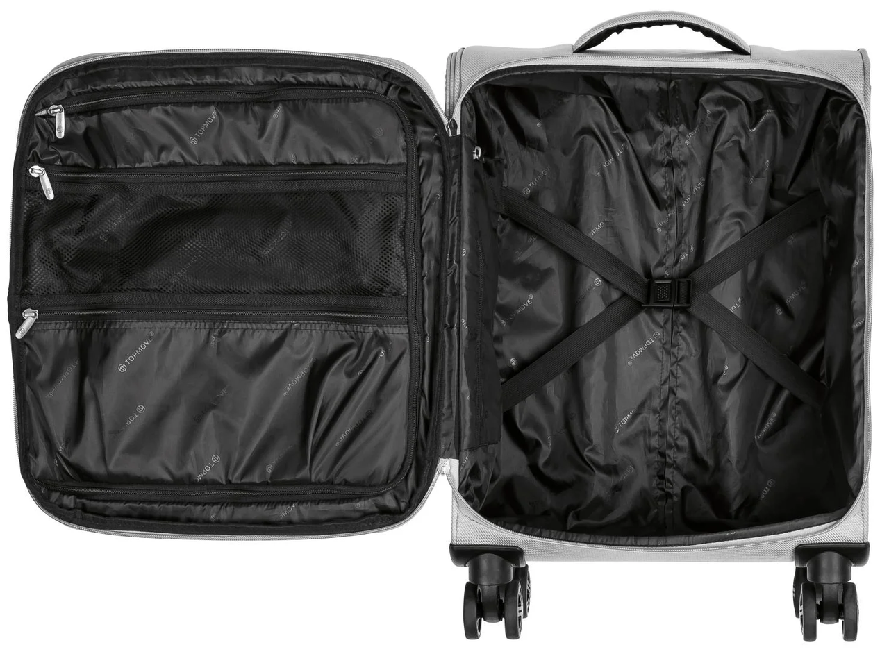 Валіза маленька з тканини Topmove зі збільшенням 35/40 л Сірий - фото 3