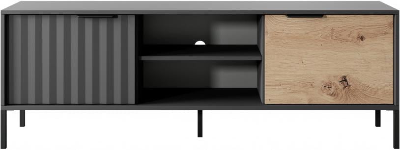 Тумба TV Maraline Nordic Black matt with ash black legs дводверна 153,1 см (13786)