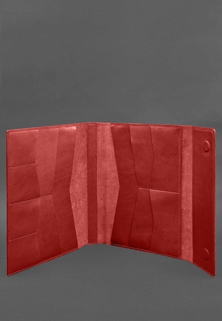 Шкіряна папка для документів сімейна А4 Червоний (A-028548) - фото 3