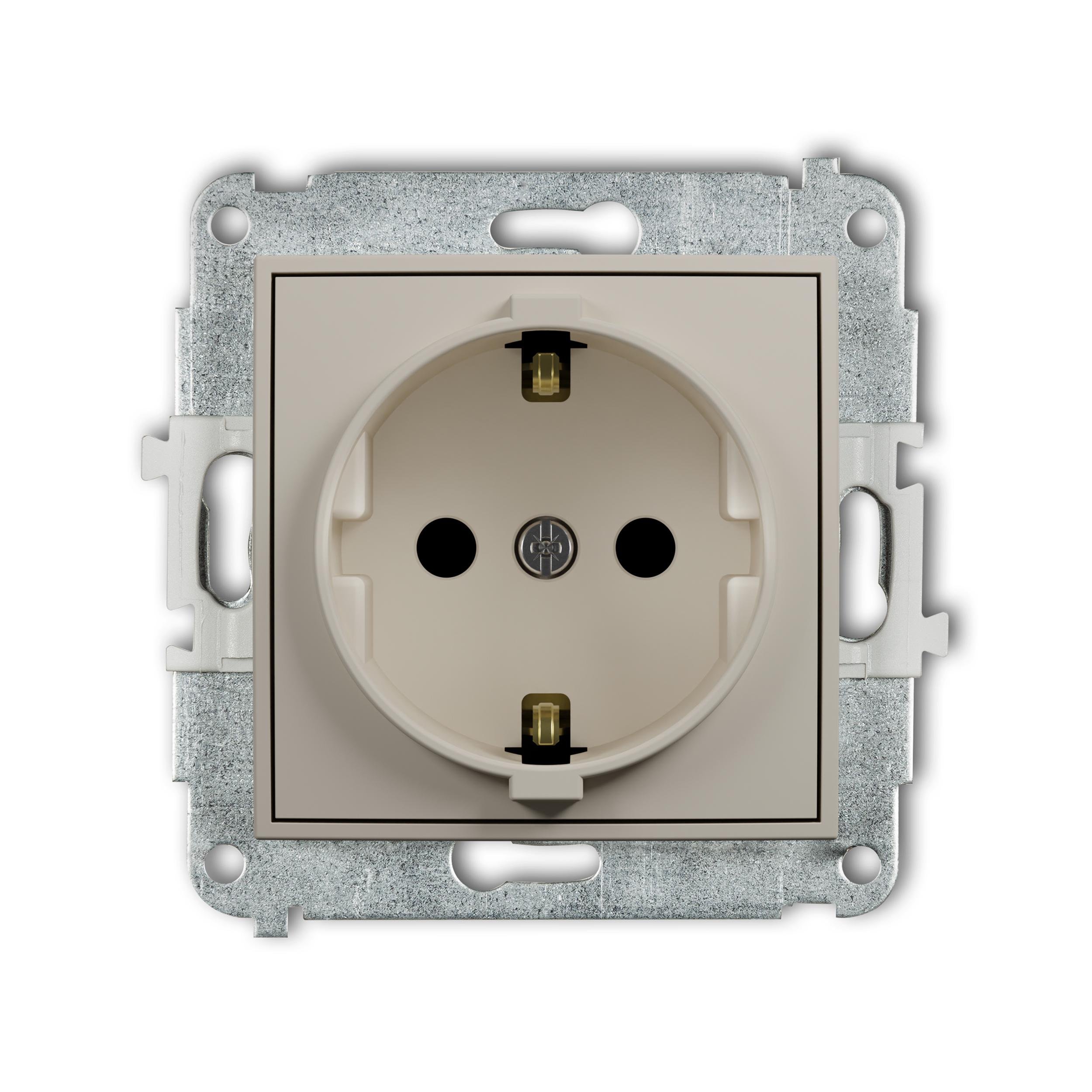 Розетка Karlik Mini з заземленням Taupe (60MGP-1sp)