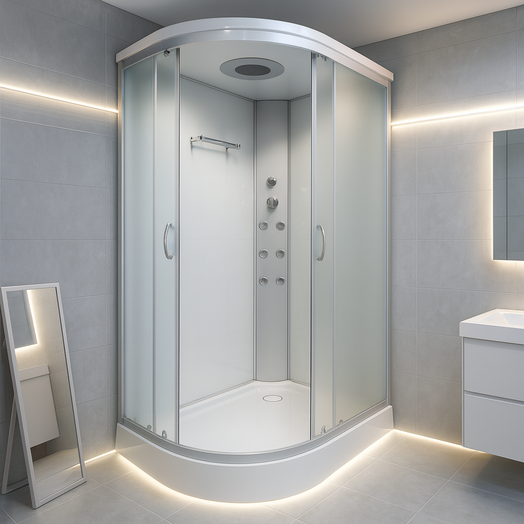 Душовий бокс з гідромасажем KO&PO 220 F 120х80х215 см на низькому піддоні правосторонній матове скло (C15509)