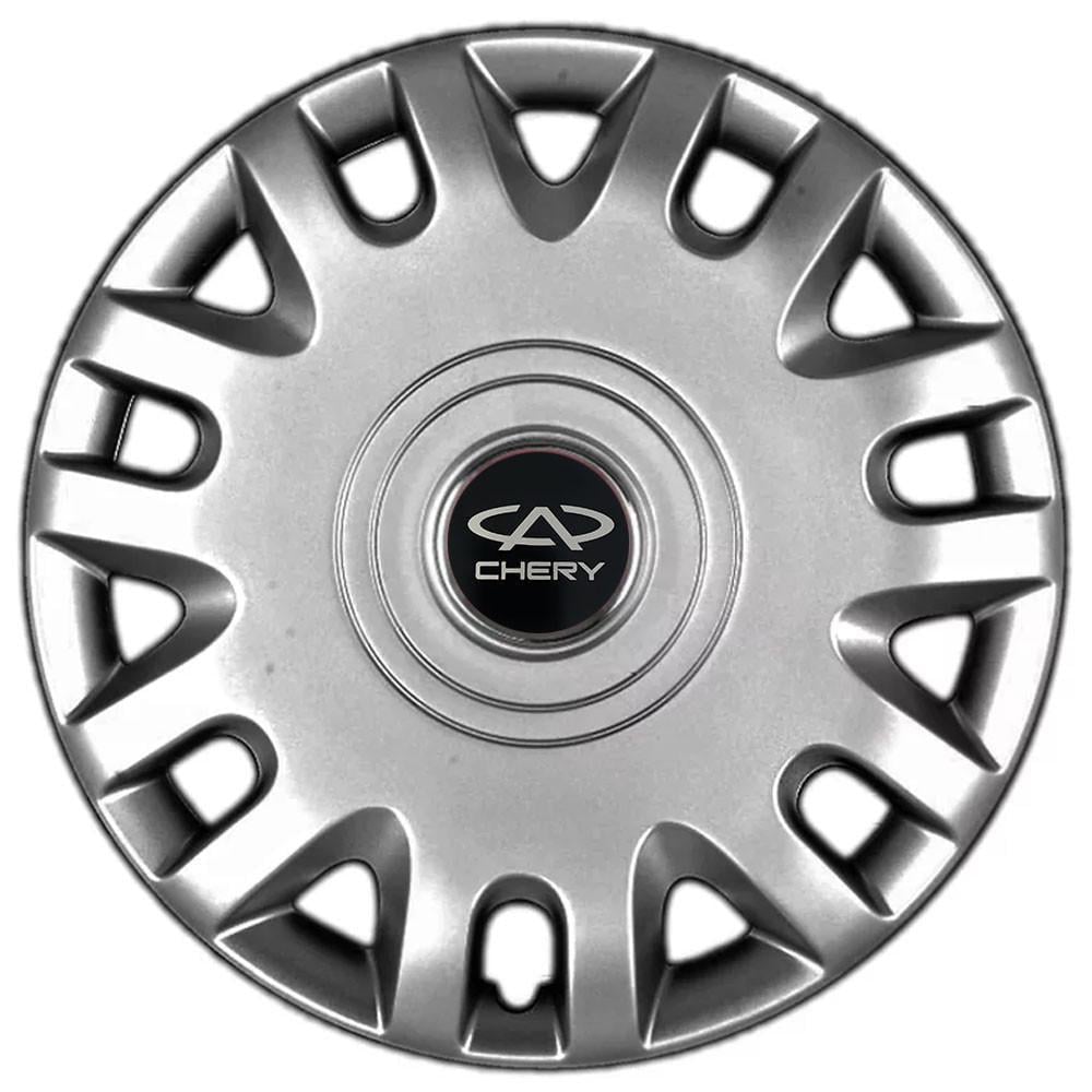 Ковпаки SJS 333 з логотипом Chery R15 4 шт. Срібний (2654558712)