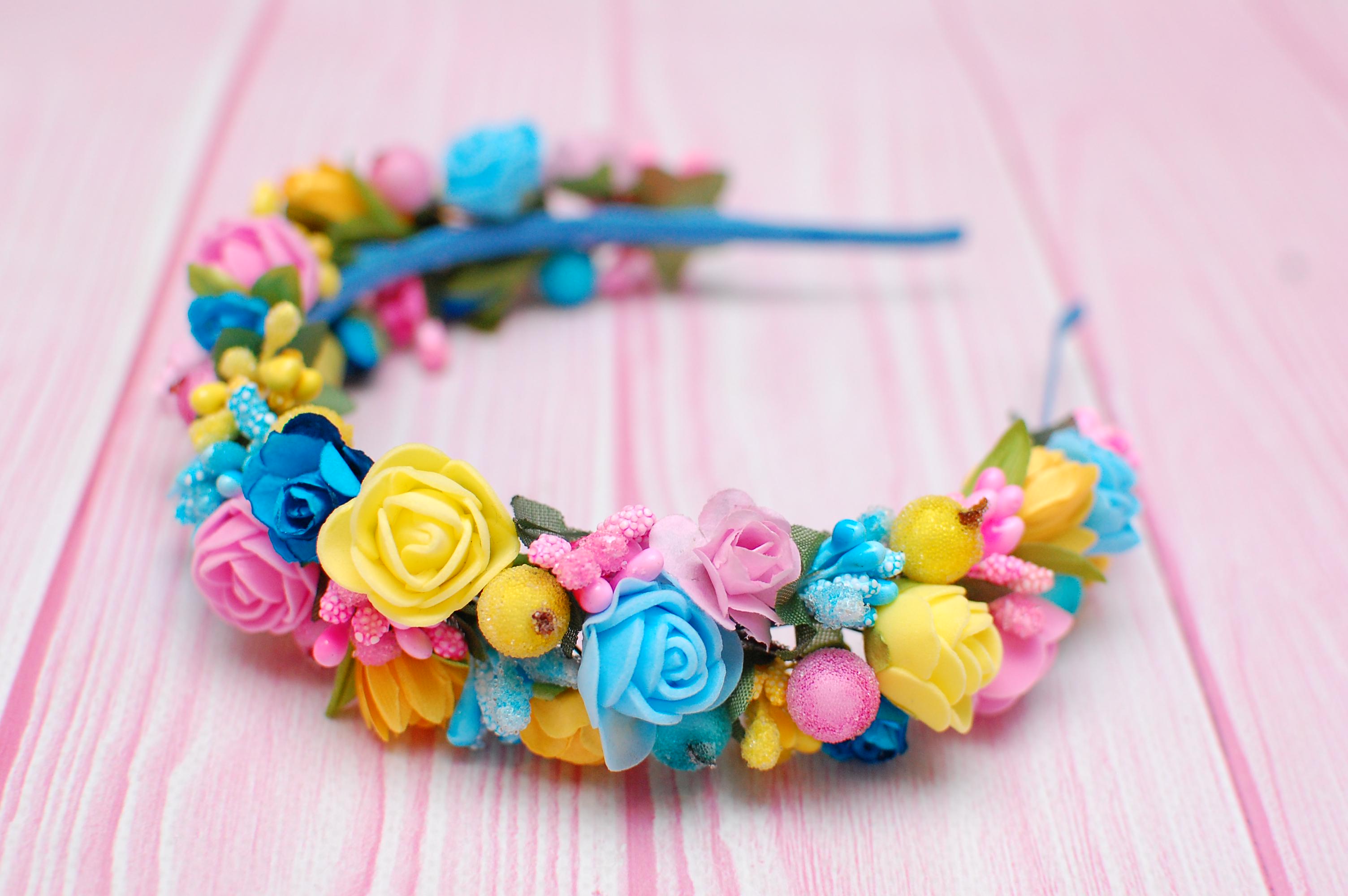 Обруч для волос Yellow/Blue/Pink (684)