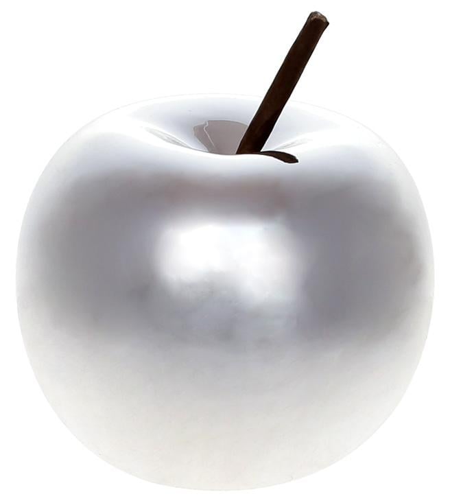 Набор керамических фигурок Яблоки 4 шт. 8,5х8,5х9 см Серебряный (10259818)