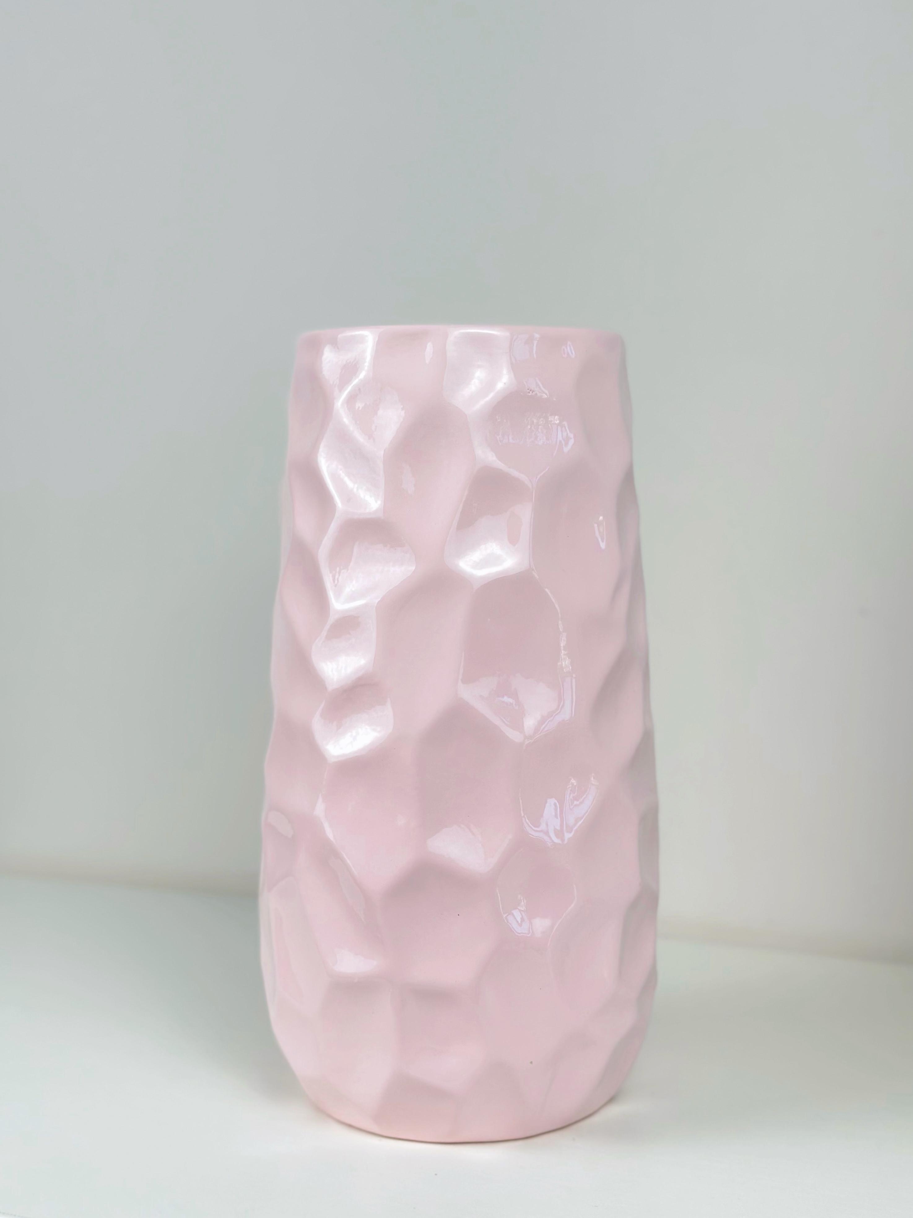 Ваза для цветов и декора глиняная керамическая Бриллиант 29 см Розовый (4001-19) - фото 3