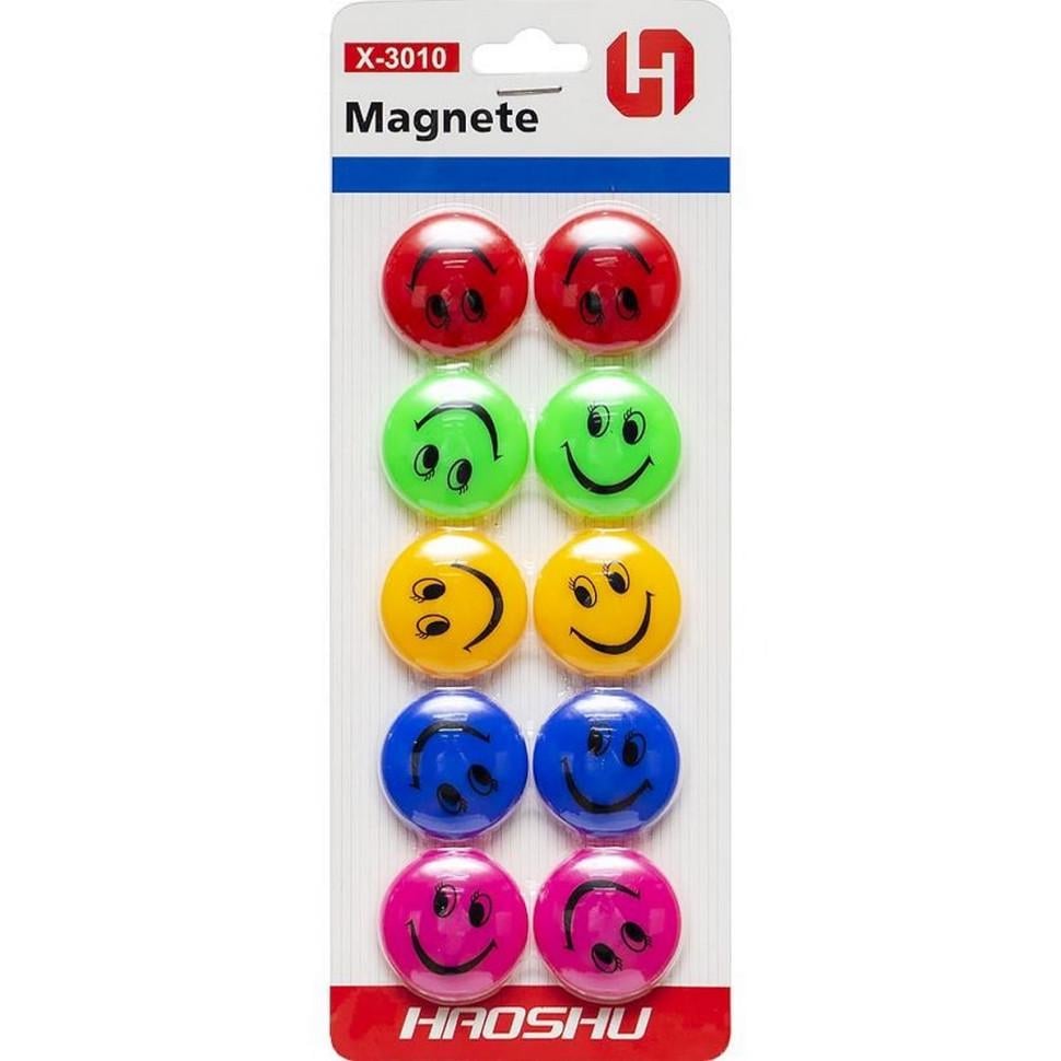 Магниты для доски Bambi Смайлики на блистере 10 шт. Льняной (PD-216-A-2)