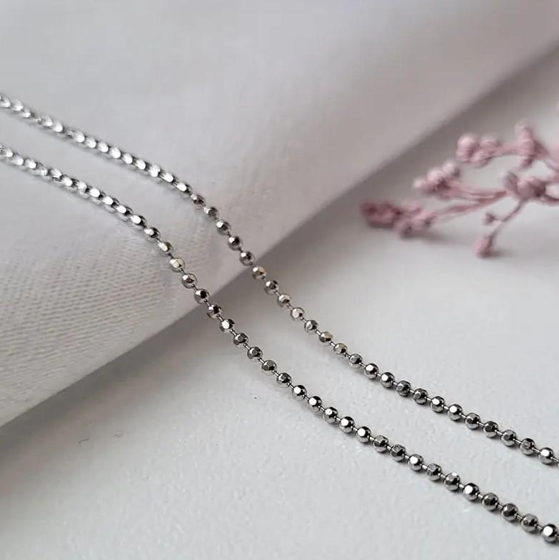 ᐉ Цепочка из серебра жемчужное плетение с шариками 1,72 г 925 пробы 1 ...