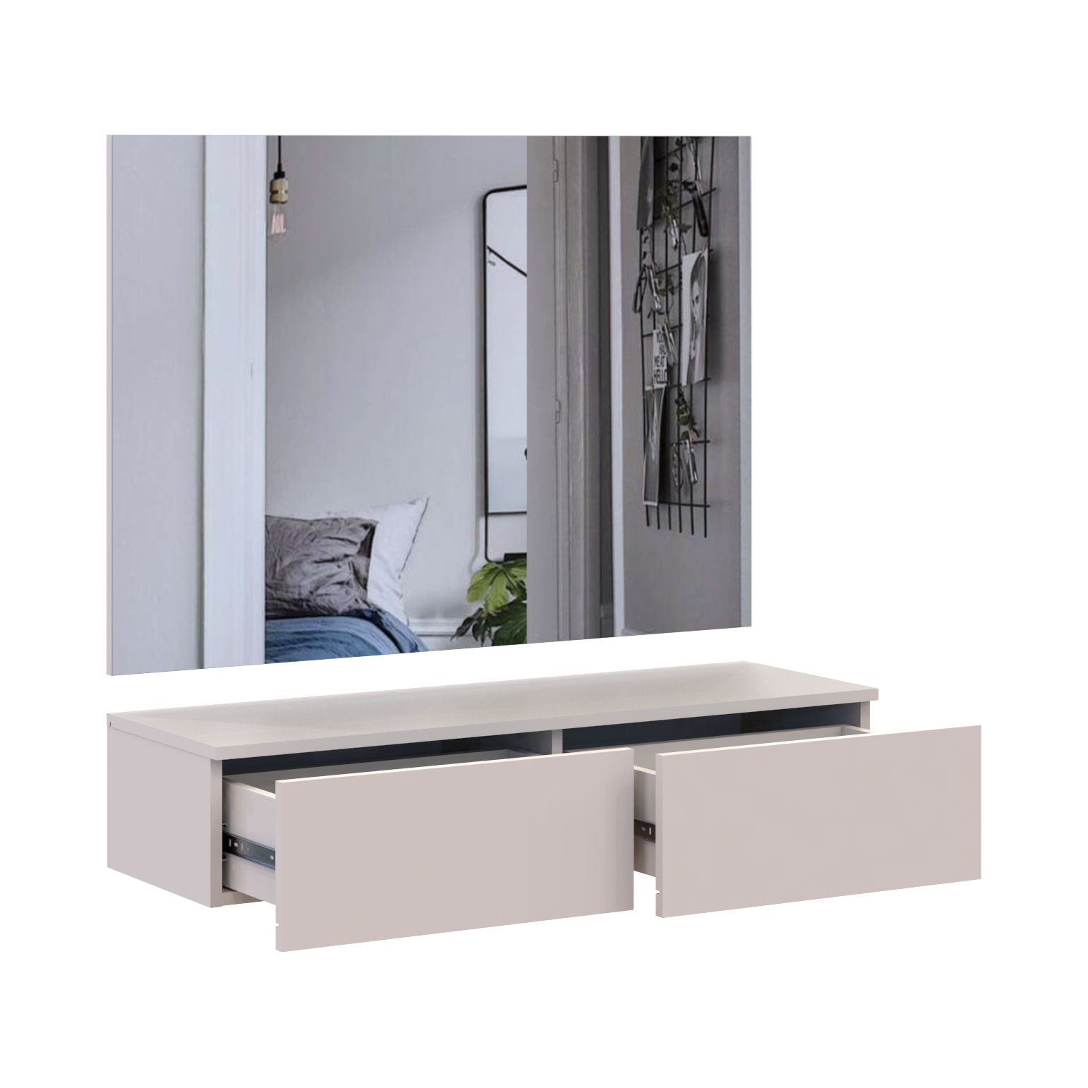 Тумба та дзеркало Doros Левія 100х32х100 см Кашемір (42005237) - фото 6 Тумба та дзеркало Doros Левія 100х32х100 см Кашемір (42005237) - фото 6