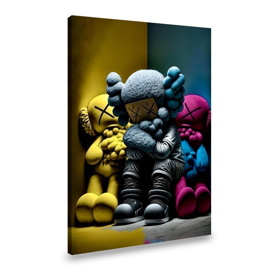 Картина на холсте Разноцветные игрушки KAWS 80x54 см (99VP_L)