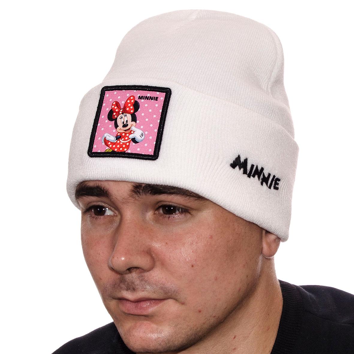 Шапка с шевроном Minnie L21036 р. 57-58 Белый