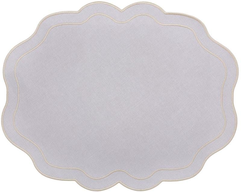 Набор тканевых сервировочных салфеток-плейсматов Wave Linen 40x50 см 6 шт. Светло-серый