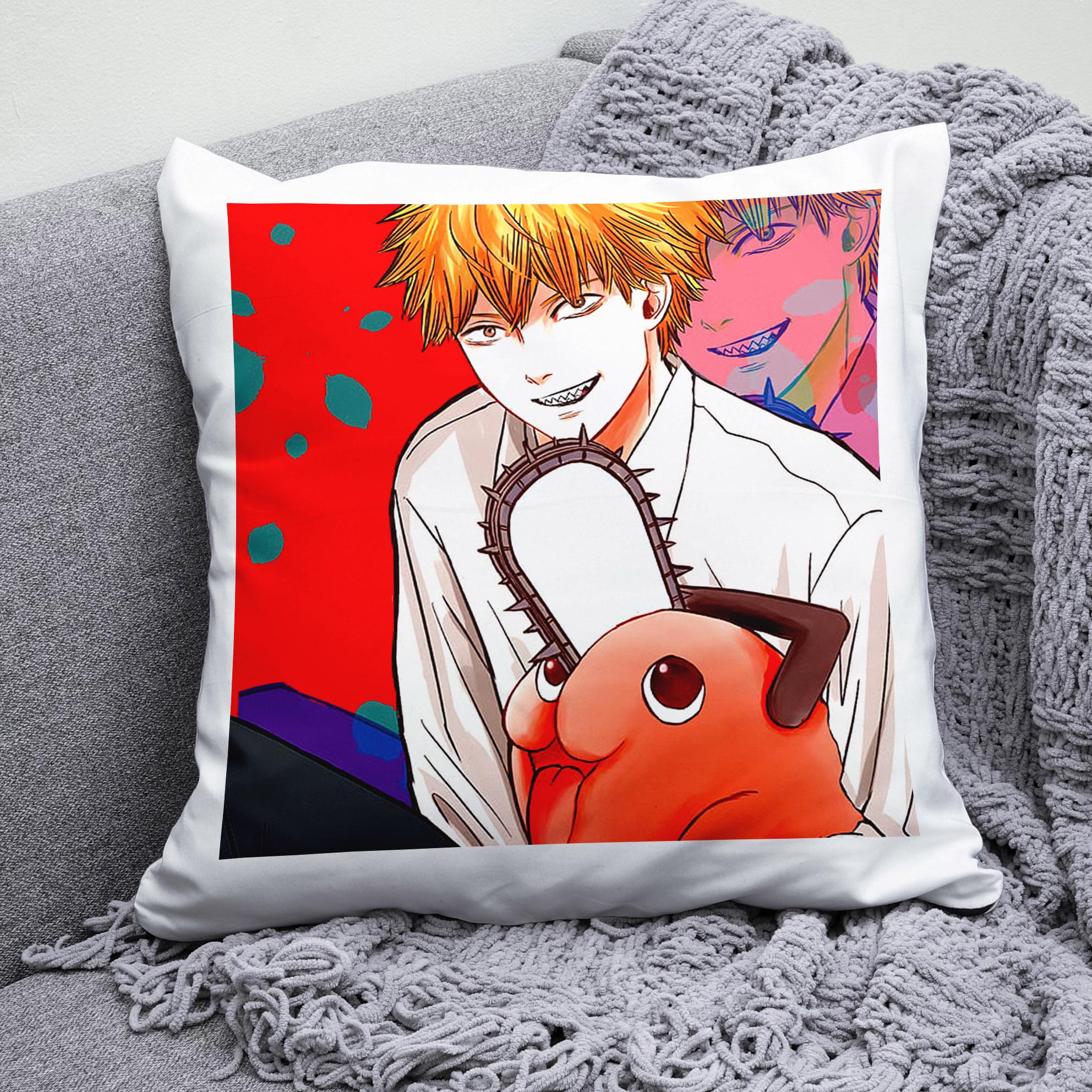 Плюшева подушка квадрат з принтом аніме Chainsaw Man "2