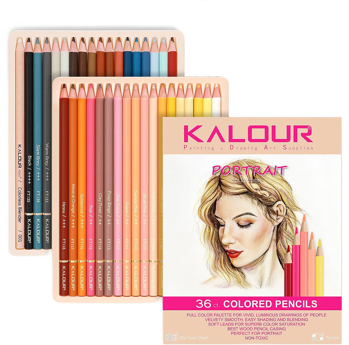 Набір професійних олівців для портретів KALOUR Portrait Skin Tone 35 тілесних відтінків (YW-PCP036P)