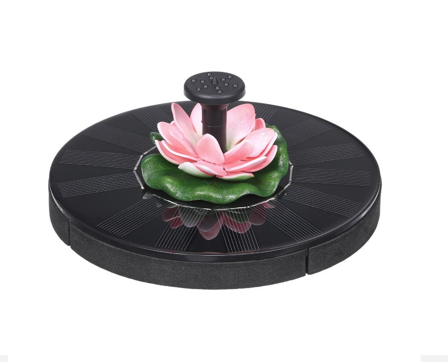 Фонтан-насос на сонячній панелі з квіткою 5 насадок круглий 130 мм (996774217)