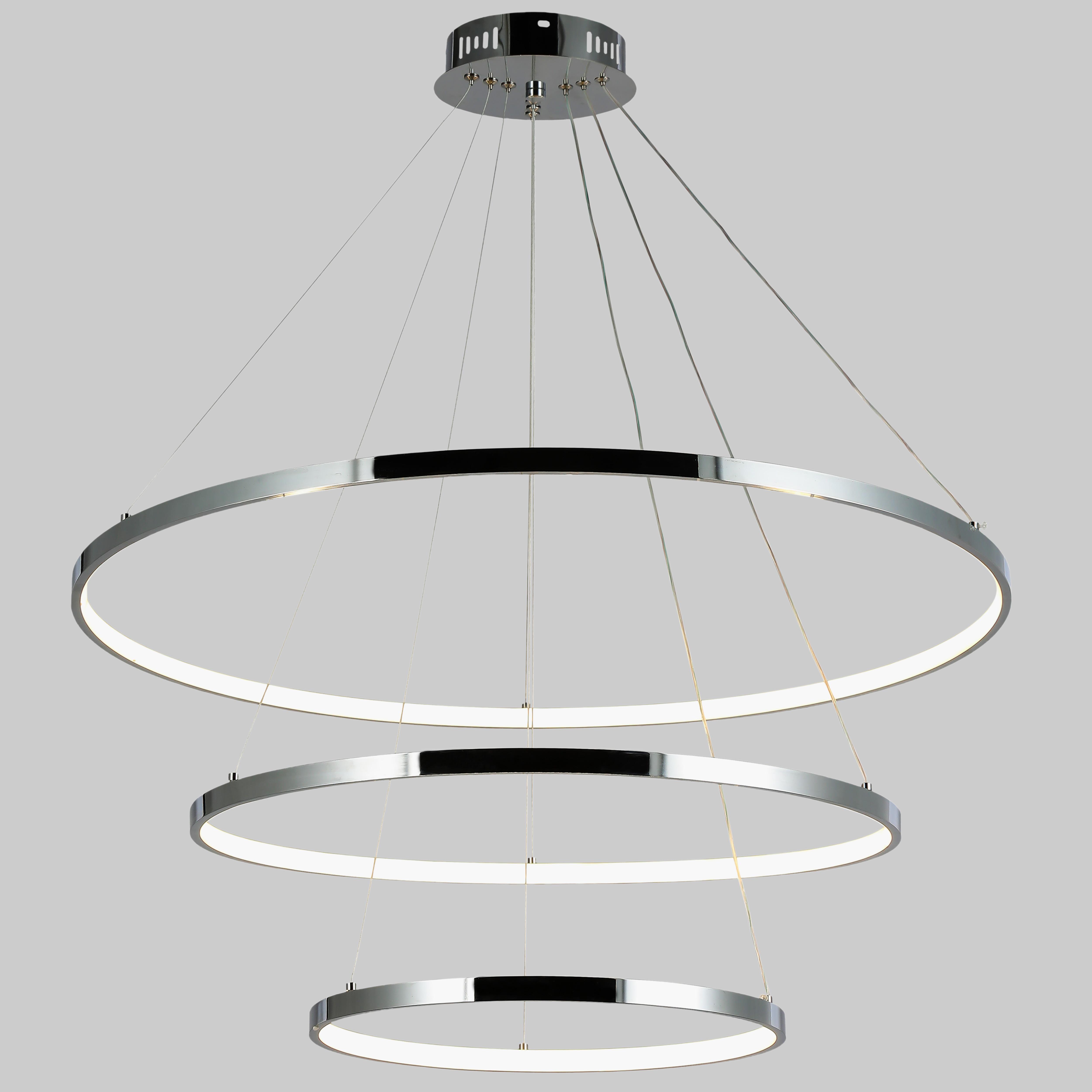 Люстра кольцевая Circle 130W 40/60/80 см Серебряный/Хром (52-9832-3A CHROME)