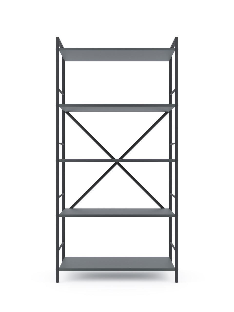 Стеллаж Меткас Лофт 35 кг/полку 5 полок ЛДСП 1600x800x400 мм Антрацит (2640911721)