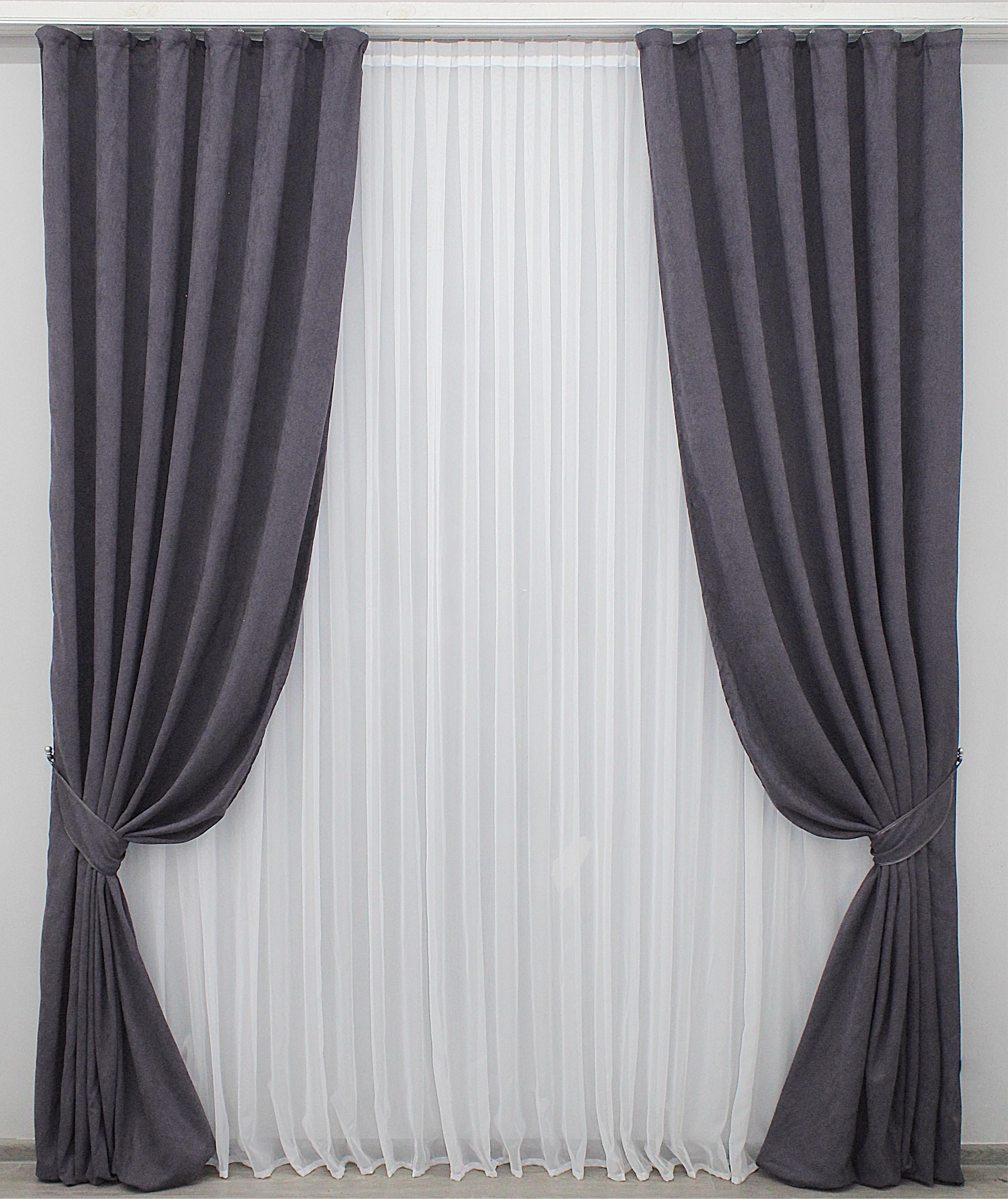 Комплект штор VR-Textil SPARTA № 843ш микровелюр 150х285 см 2 шт. Графитовый (30-626) Комплект штор VR-Textil SPARTA № 843ш микровелюр 150х285 см 2 шт. Графитовый (30-626)