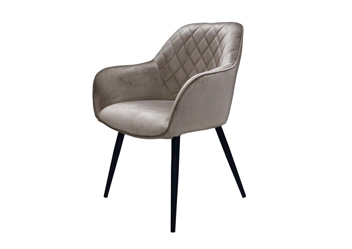 Стул кухонный Intarsio Venice 830х460х420 мм (мягкий для кухни/гостиной/офиса) Металл/Ткань Велюр цвет Черный/Темно-бежевый (VENICECDBL40)