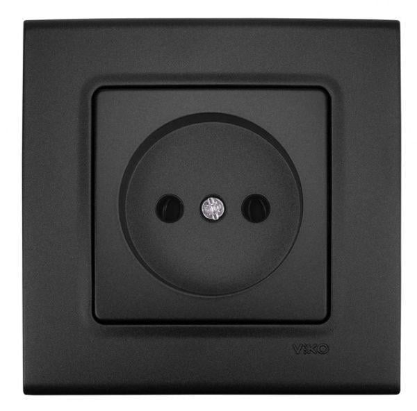 Розетка VI-KO Linnera одинарная без заземления 12 шт. Черный (00000027292)
