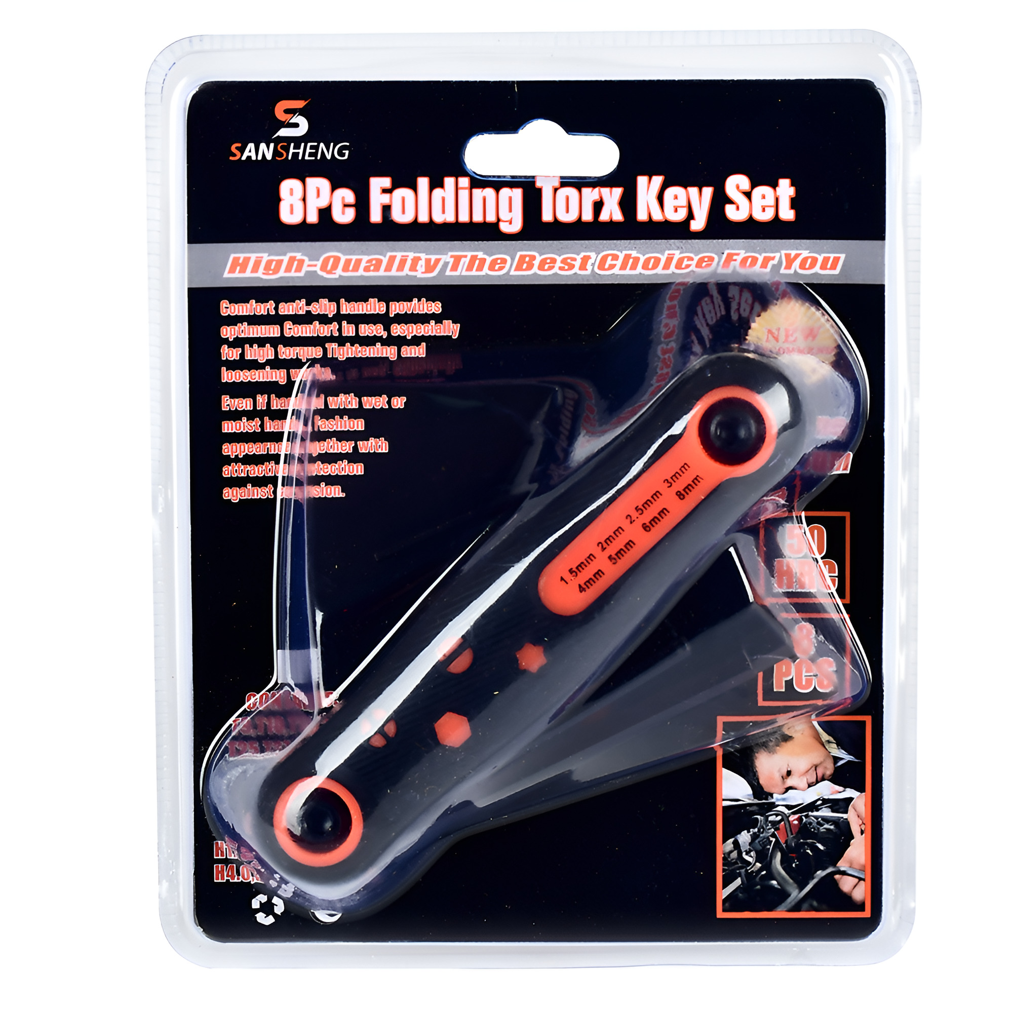 Мультитул SANSHENG R32133 Torx 8в1 Чорний (26074762)