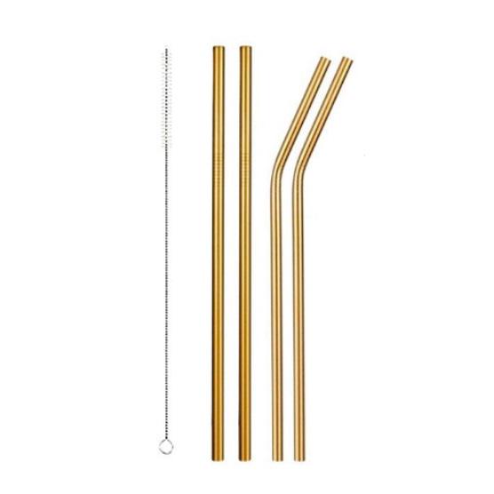 Соломинки еко для напоїв нержавіюча сталь у чохлі 4 шт. Gold (510144) - фото 1 Соломинки еко для напоїв нержавіюча сталь у чохлі 4 шт. Gold (510144) - фото 1