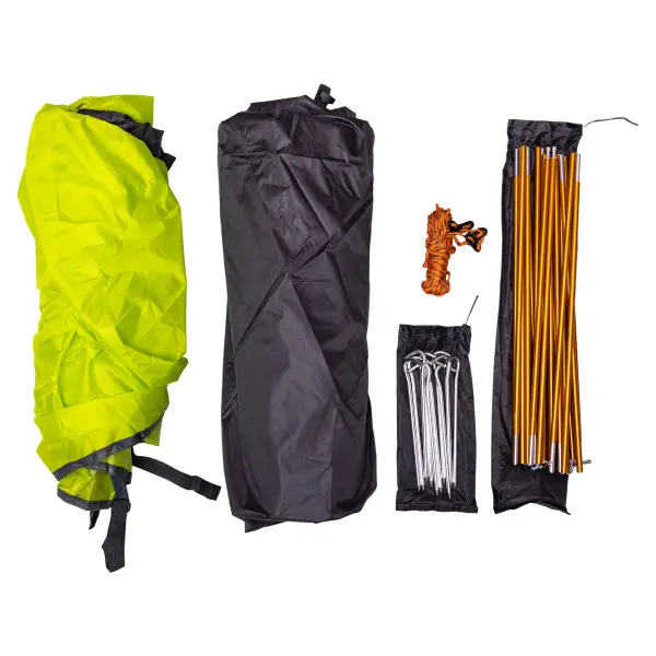 Намет туристичний двомісний вітрозахисний з алюмінієвим каркасом і тамбуром 210x180x135 см Зелений (147-107-LU-018) - фото 2