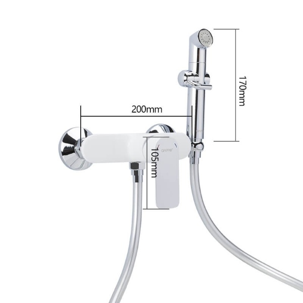Змішувач для гігієнічного душу Gappo Noar G2048-8 Білий/Хром - фото 4