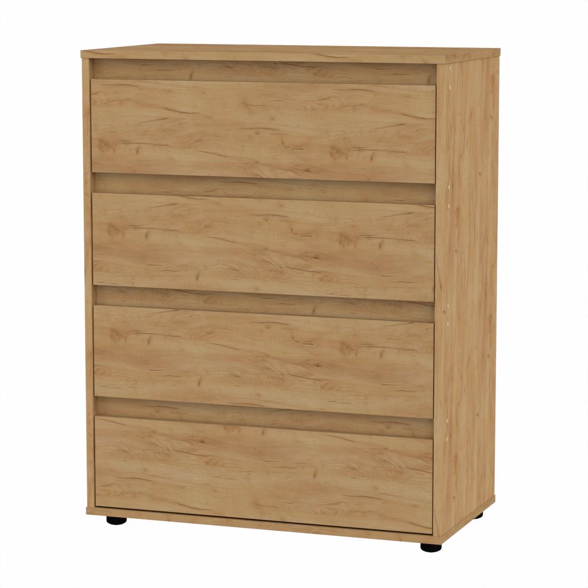 Комод Компанит с 4 ящиками 80х42х103 см Дуб крафт золотой (26966118) - фото 1 Комод Компанит с 4 ящиками 80х42х103 см Дуб крафт золотой (26966118) - фото 1