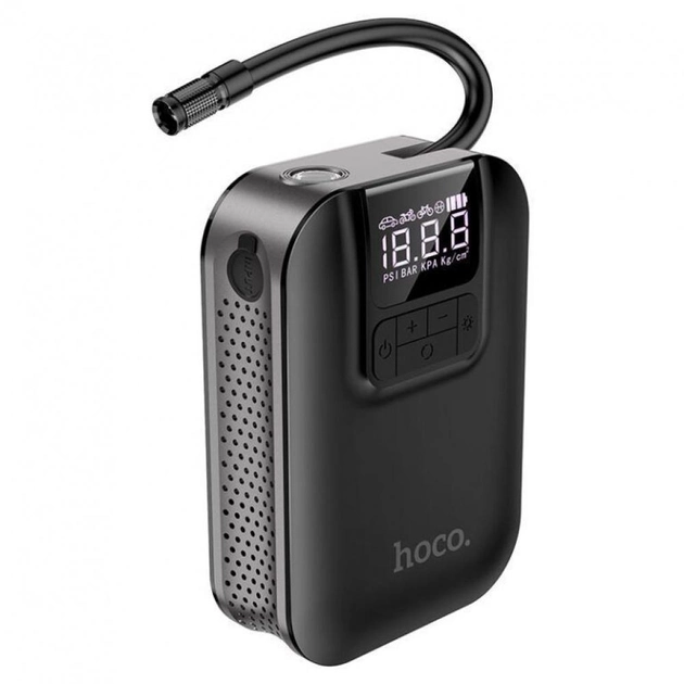 Автокомпрессор HOCO S53 Breeze Portable Smart Air Pump портативный Black (000131)