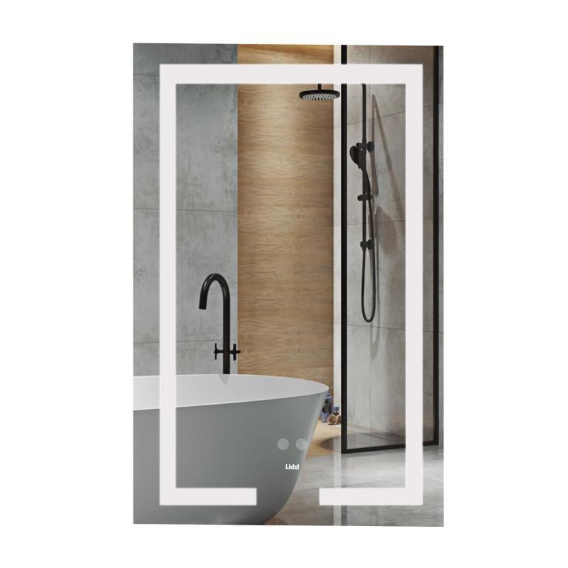 Зеркало Lidz Kubis с LED-подсветкой Touch/с антизапотеванием/с димером 500х800 мм (2622385757)