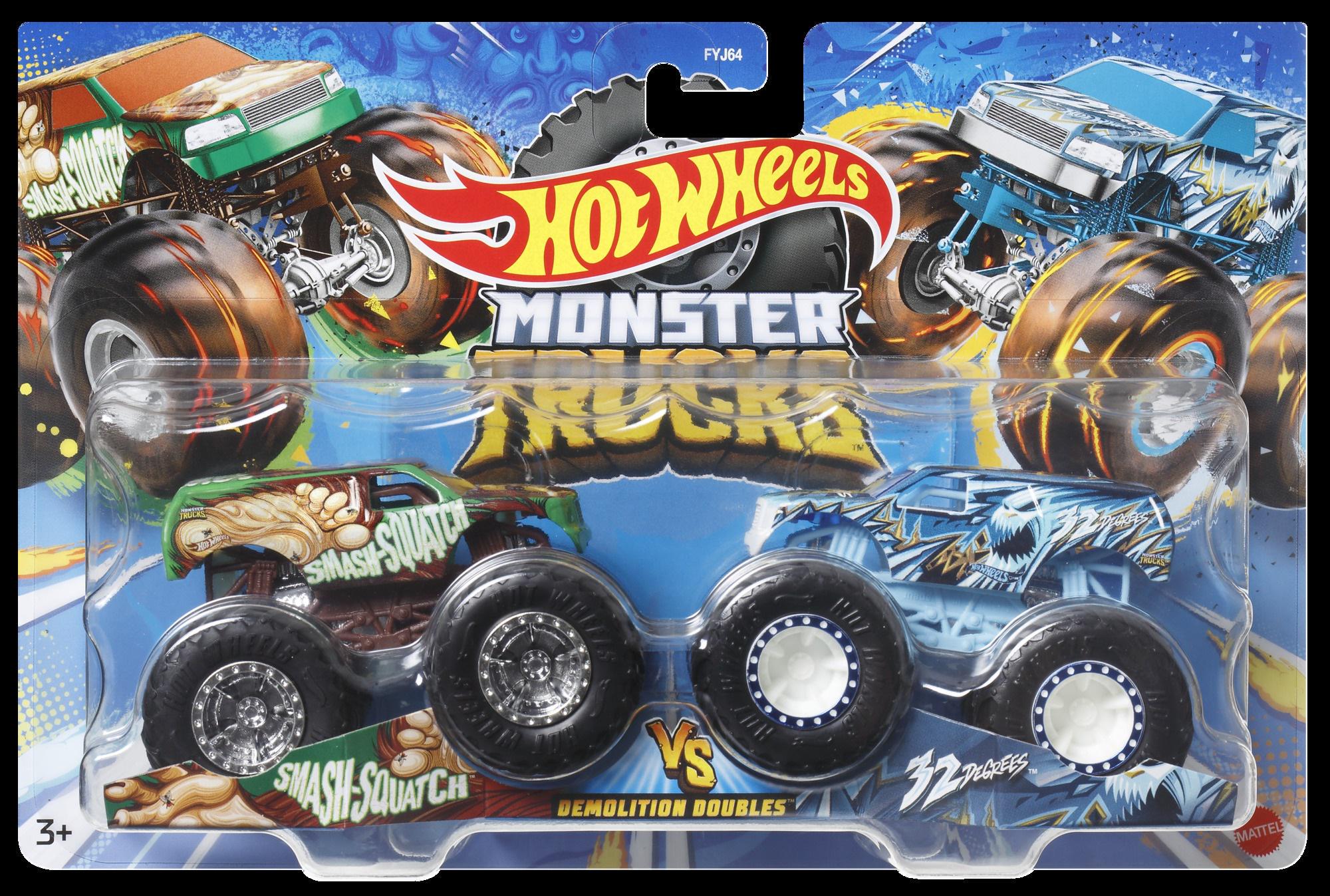 Набор машинок Hot Wheels Monster Trucks Smash-squatch vs 32Degrees 2-Packs With 2 Vehicles (50JDFGDV)