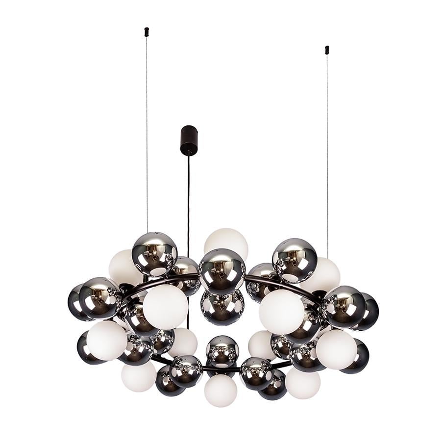 Люстра подвесная на 14 ламп 788CH68122-14 BK/CH/WH G9