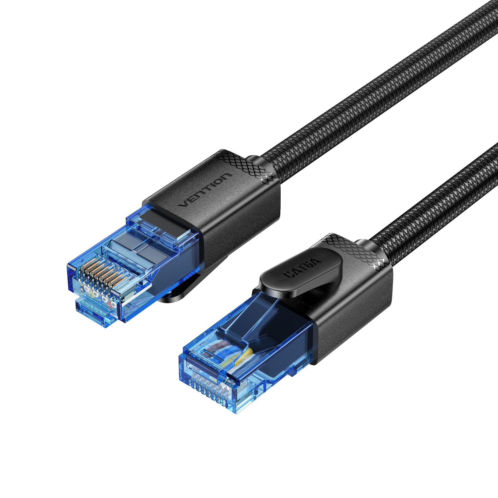 Патч-корд Vention 25 м RJ45-RJ45 Cat6A UTP до 10 Гбит/с текстурированная оболочка Черный (ISCBS)