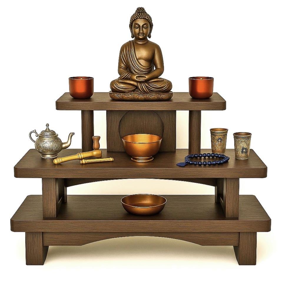Вівтар для медитації з дерева Ятрані Сепія (ЛАТ-004908)