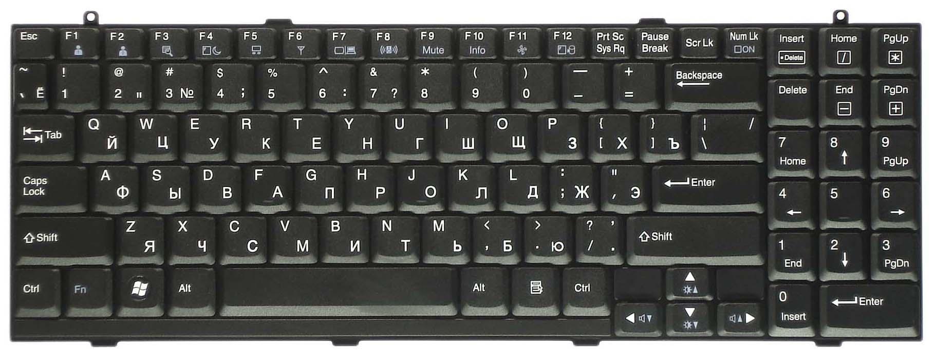 Клавиатура для ноутбука LG R510/S510/510 Black Frame Black
