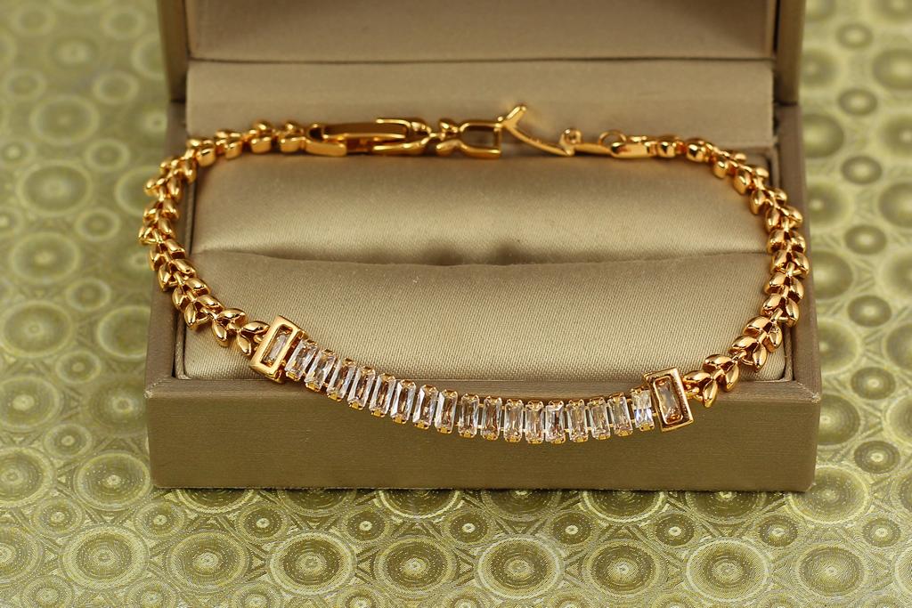 Браслет Xuping Jewelry сияние багет 18,5 см Золотистый (31097804)