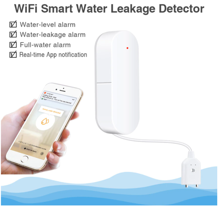 Розумний WIFI датчик витоку води Tuya WIFI Water Sensor Білий - фото 5