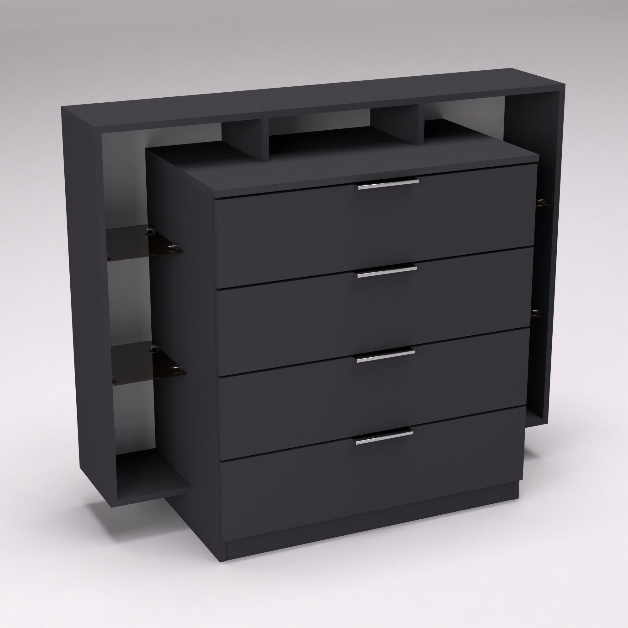 Комод Континент Кристал 1200х450х1000 мм Антрацитовый (23271)