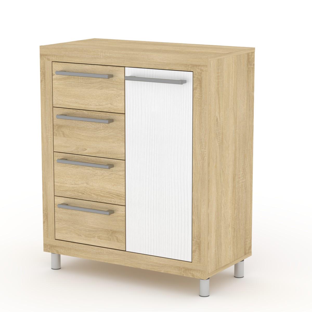 Комод Тумба-2 Компаніт МГ-1 Сонома/Німфея альба (18192) - фото 1