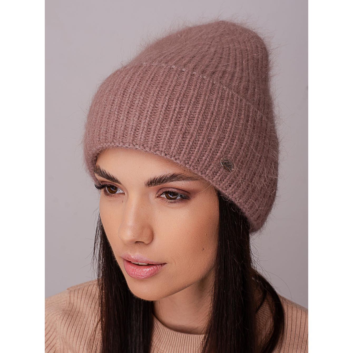 Шапка ангоровая Leks ТРЮФЕЛЬ в рубчик с отворотом утепленная флисом one size Темно-пудровый (205110) - фото 1 Шапка ангоровая Leks ТРЮФЕЛЬ в рубчик с отворотом утепленная флисом one size Темно-пудровый (205110) - фото 1