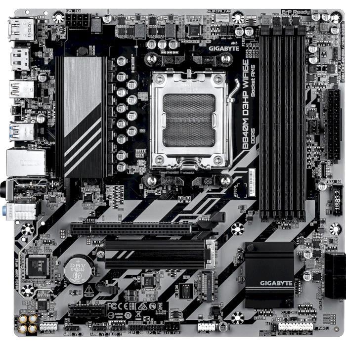 Материнская плата Gigabyte B840M D3HP WIFI6E Micro-ATX sAM5 AMD B840 4xDDR5 2xM.2 4xSATA 2xDP HDMI GbE Black (35226902)