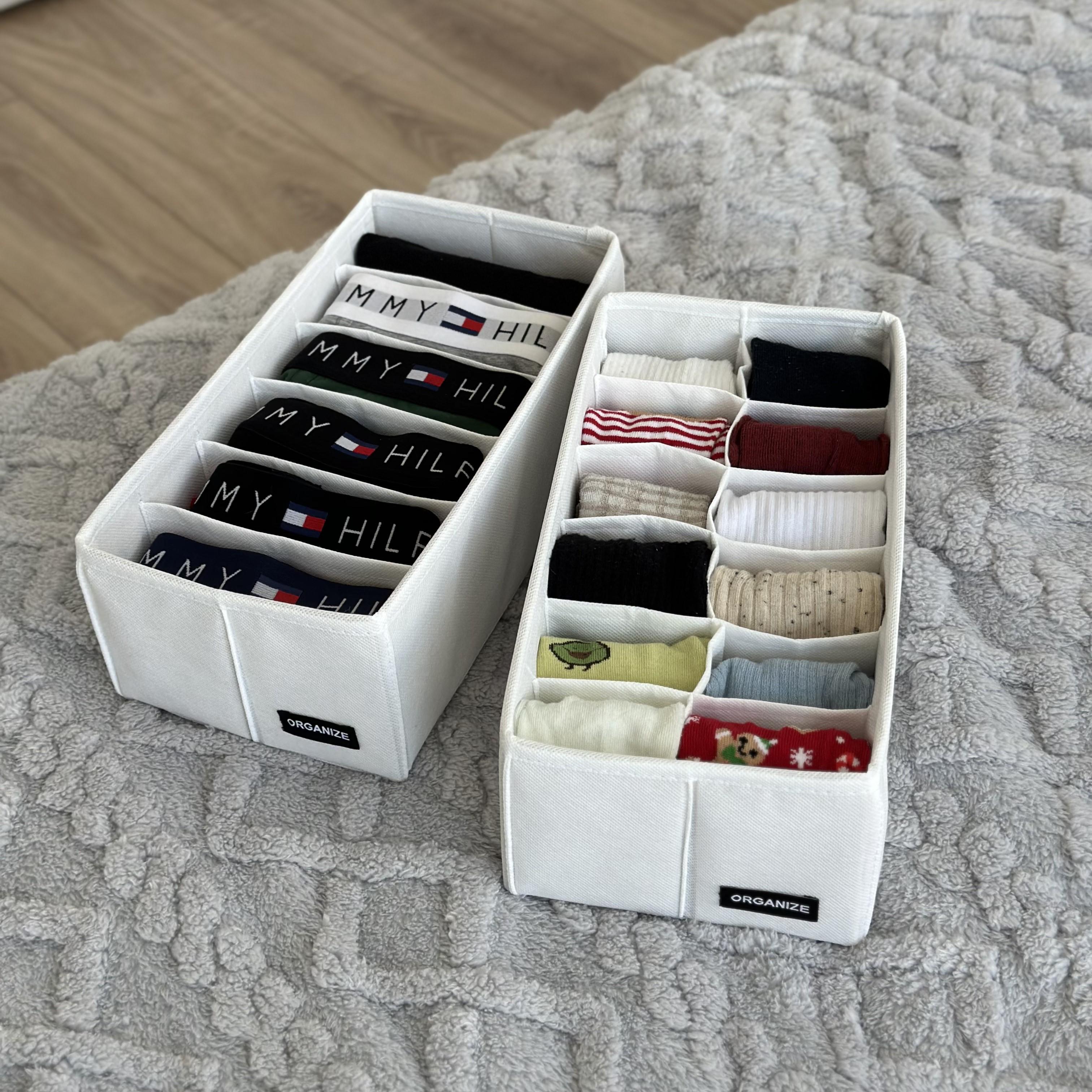 Комплект коробочок для білизни маленьких 2 шт. Білий (Wh-2small) - фото 2 Комплект коробочок для білизни маленьких 2 шт. Білий (Wh-2small) - фото 2