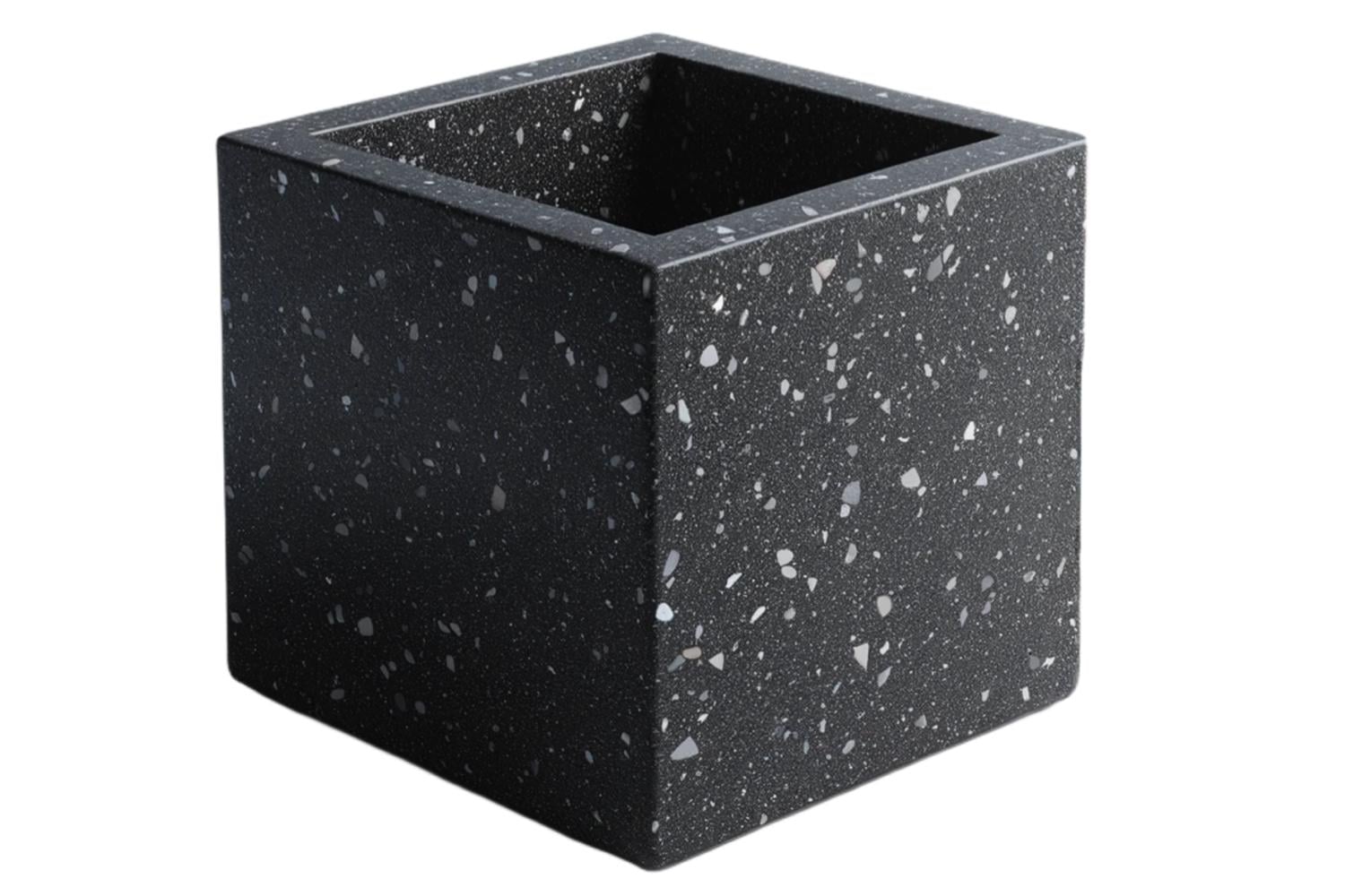 Вазон бетонный квадратный тераццо 400x400x400 мм (TRZ.16)