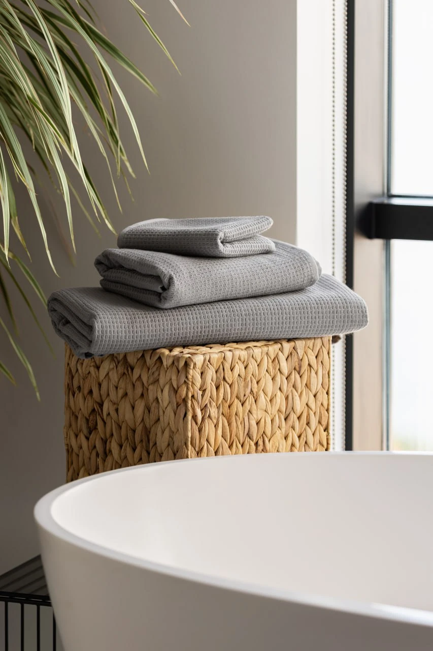 Набор полотенец вафельных HYGG 30х50/50х90/70х140 см 3 шт. Графитный (391894)