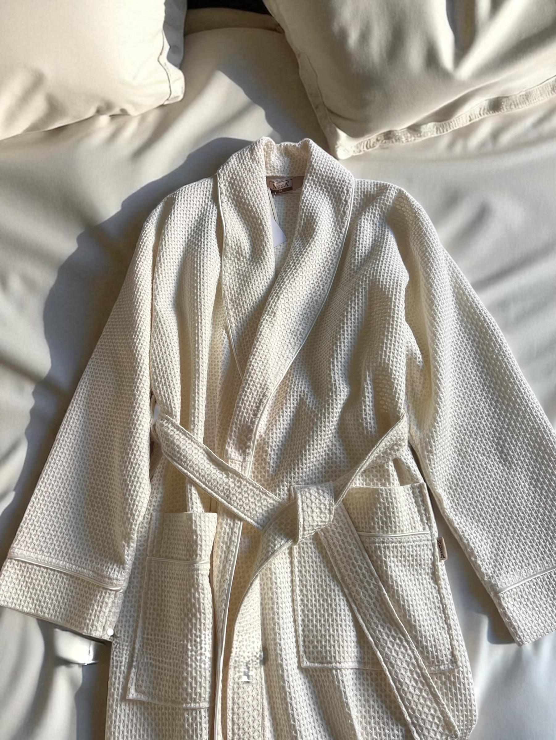 Халат жіночий Nusa бамбук/бавовна M Кремовий (2676746717) - фото 2 Халат жіночий Nusa бамбук/бавовна M Кремовий (2676746717) - фото 2