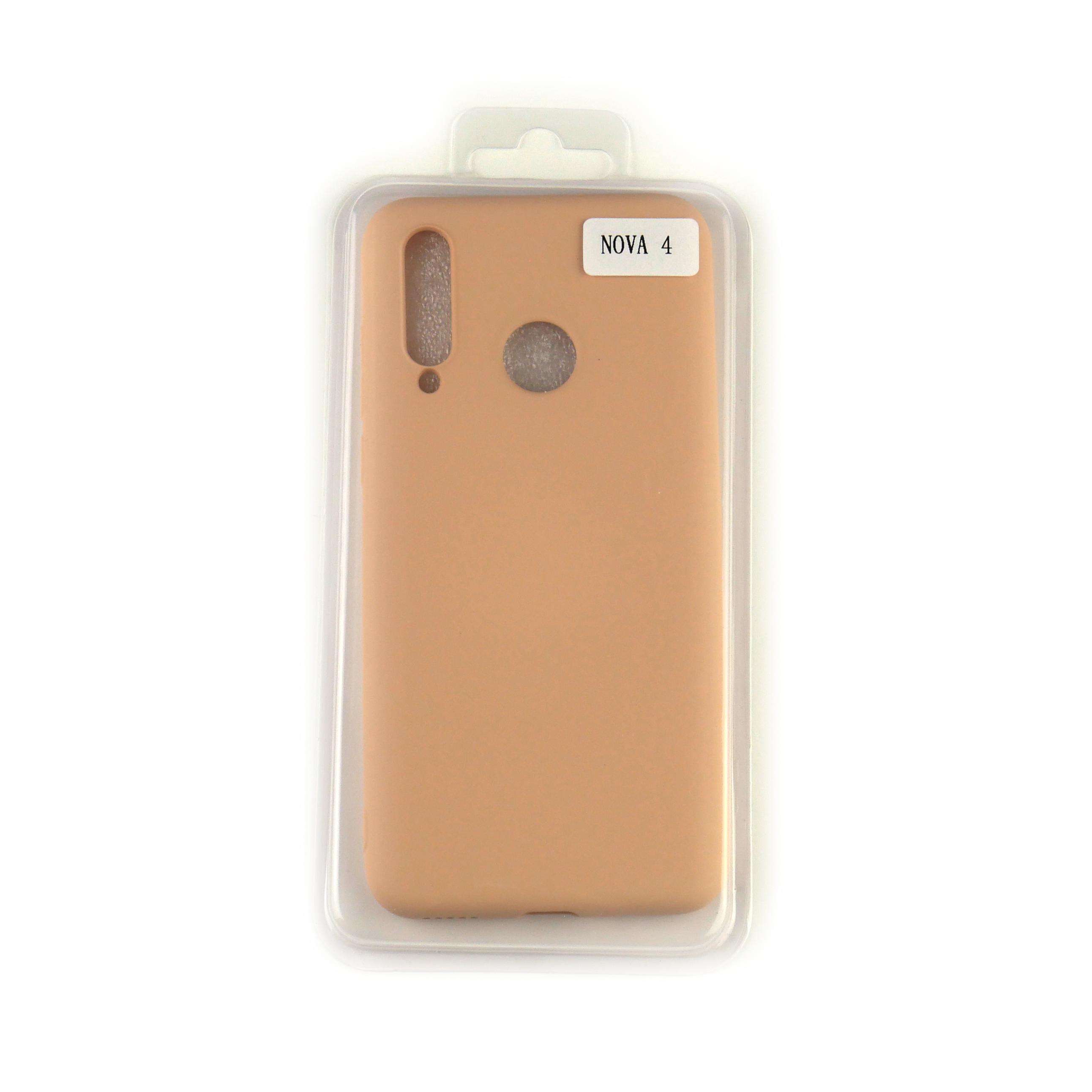 Чехол Silicone Case Full Cover Huawei Nova 4 Розовое Золото