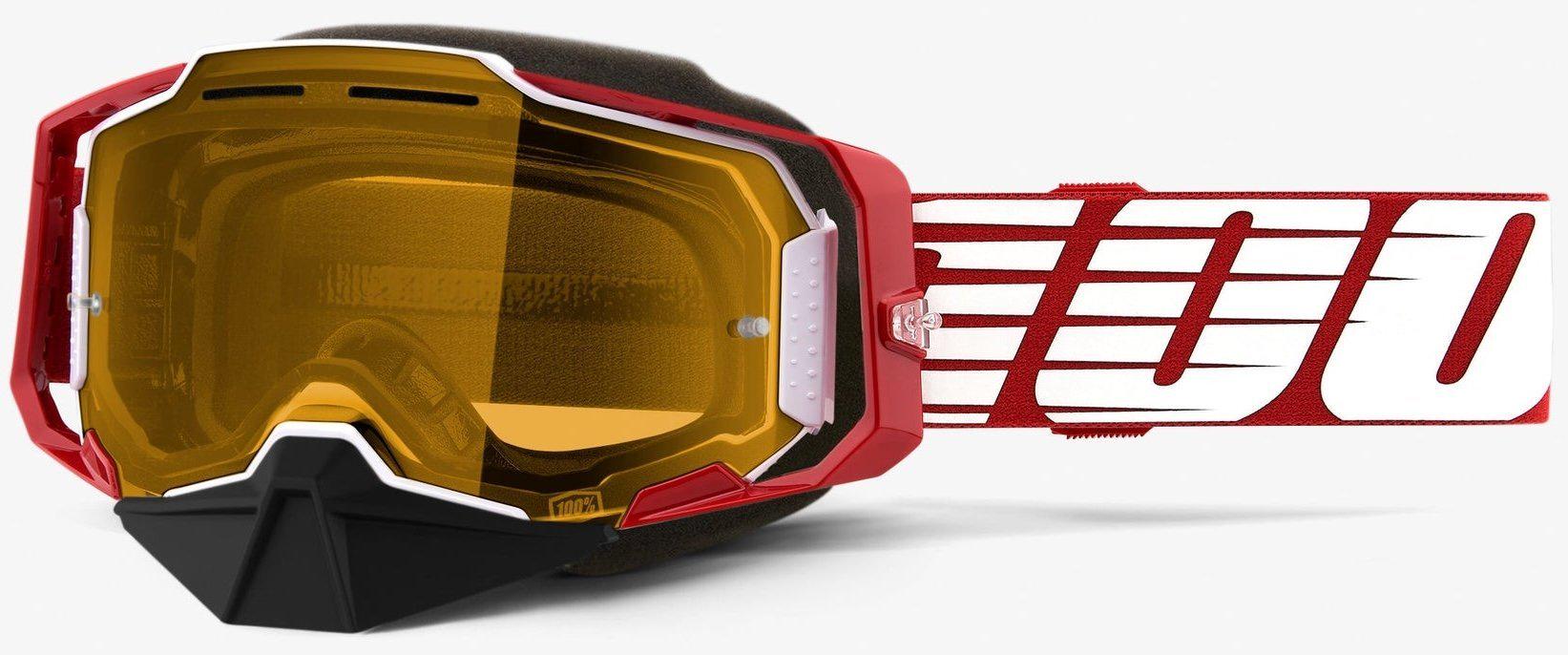 Мотоокуляри 100% ARMEGA Snowmobile Goggle Oversized Deep Red/Dual Yellow Lens (39542)